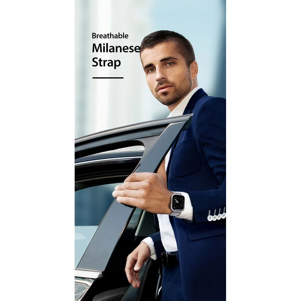 DUX DUCIS MILANESE magnetisches Armband aus Edelstahl passend für Apple Watch 38 / 40 / 41 mm grau