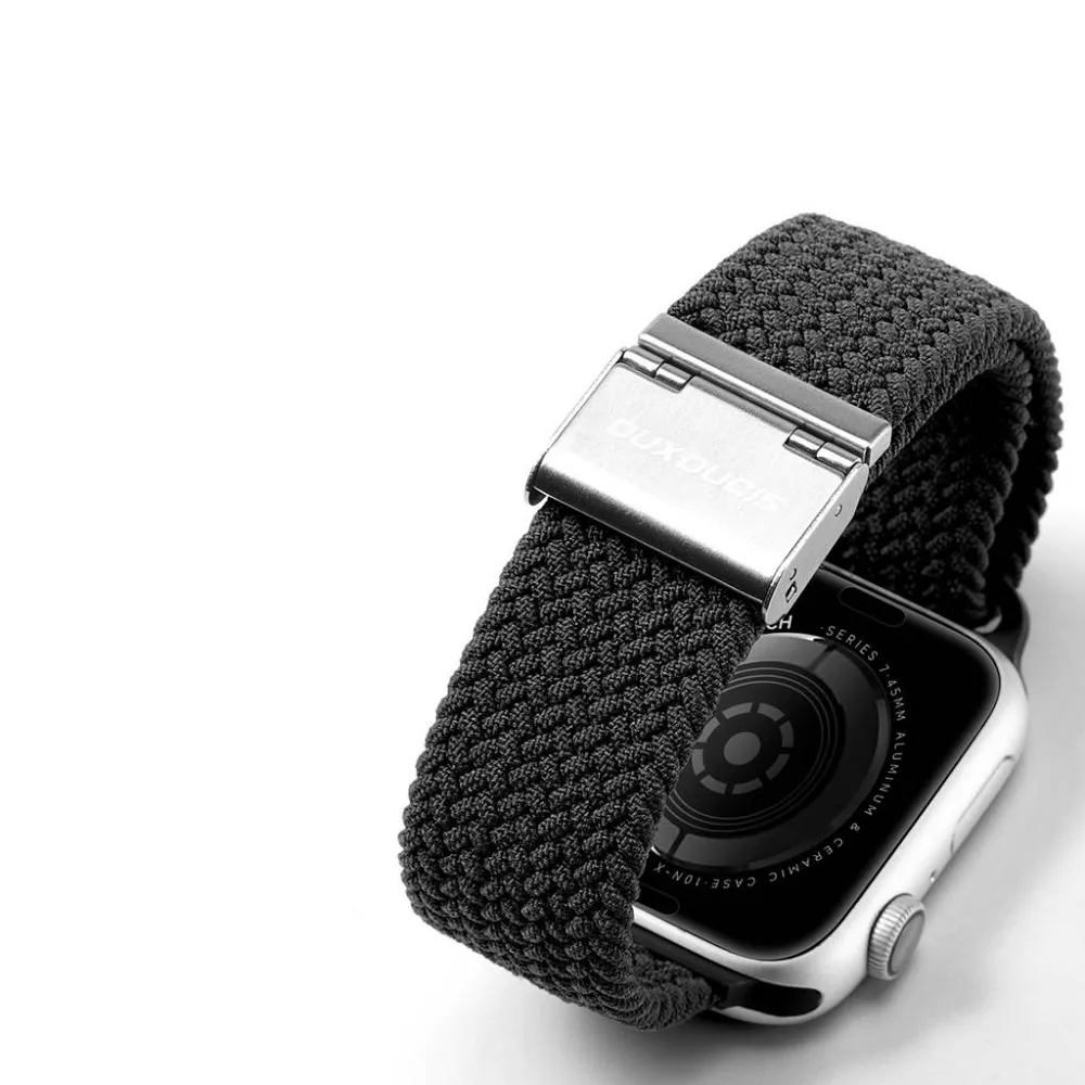 DUX DUCIS strap MIXTURE II stretchable braided passend für Apple Watch 42 / 44 / 45 mm black