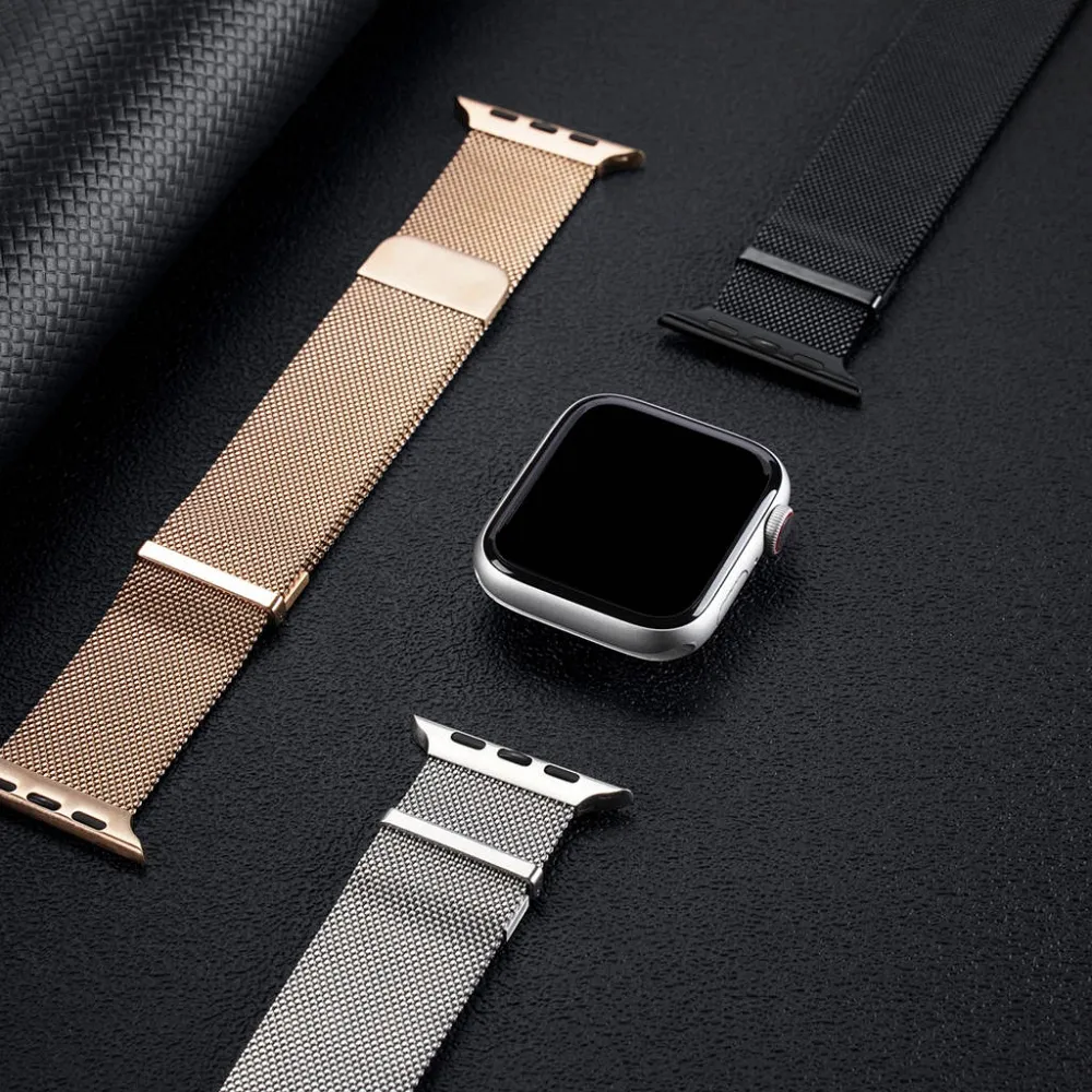 DUX DUCIS MILANESE magnetisches Armband aus Edelstahl passend für Apple Watch 38 / 40 / 41 mm schwarz