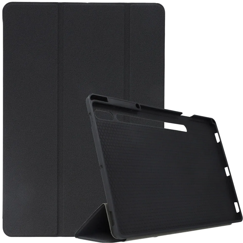 DUX DUCIS DOMO klappbares Case mit Stylus-Halter passend für SAMSUNG Tab S8 Plus (X800/X806)/S7FE(T730/T736B)/S7 Plus (T970/T976B) schwarz