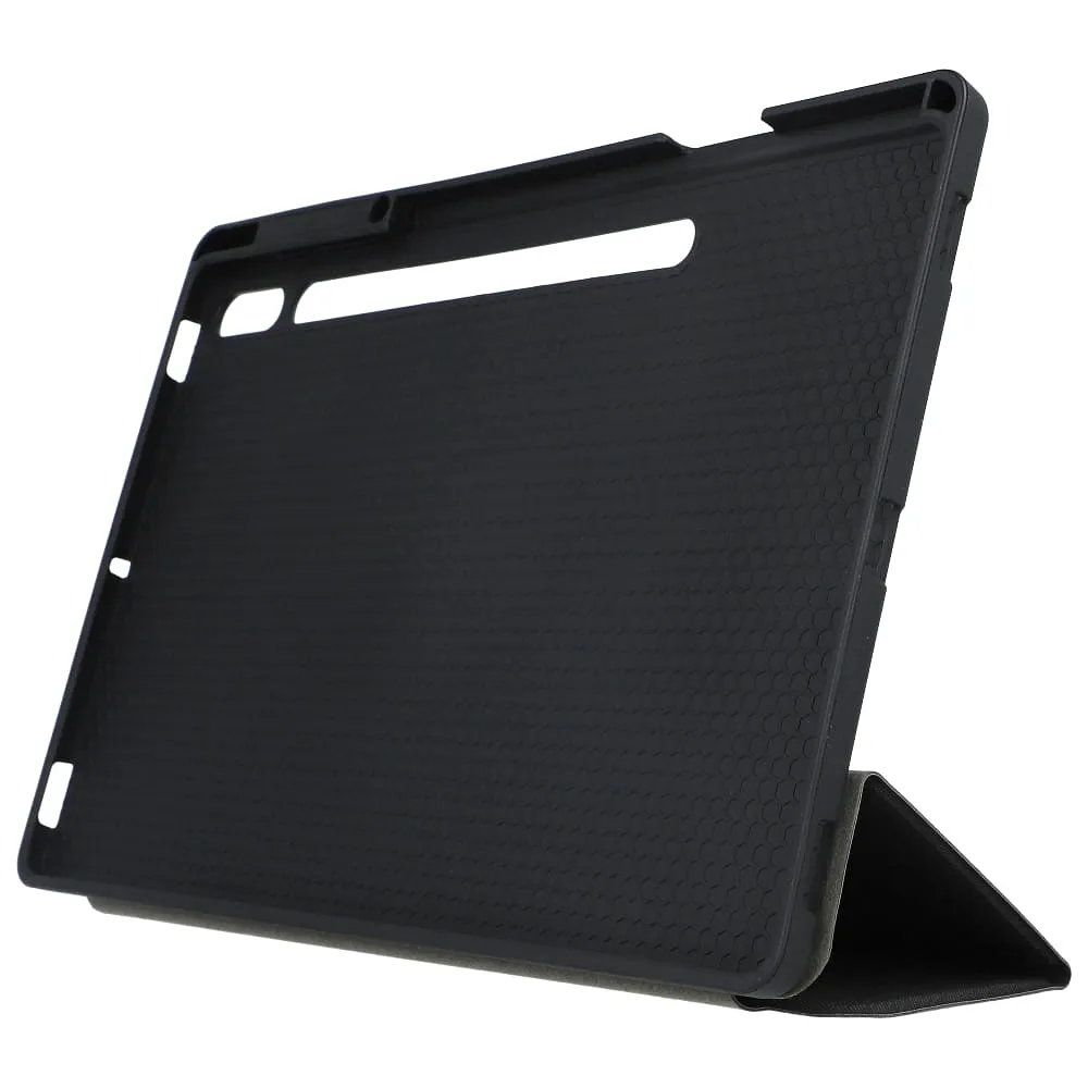 DUX DUCIS DOMO klappbares Case mit Stylus-Halter passend für SAMSUNG Tab S8 Plus (X800/X806)/S7FE(T730/T736B)/S7 Plus (T970/T976B) schwarz