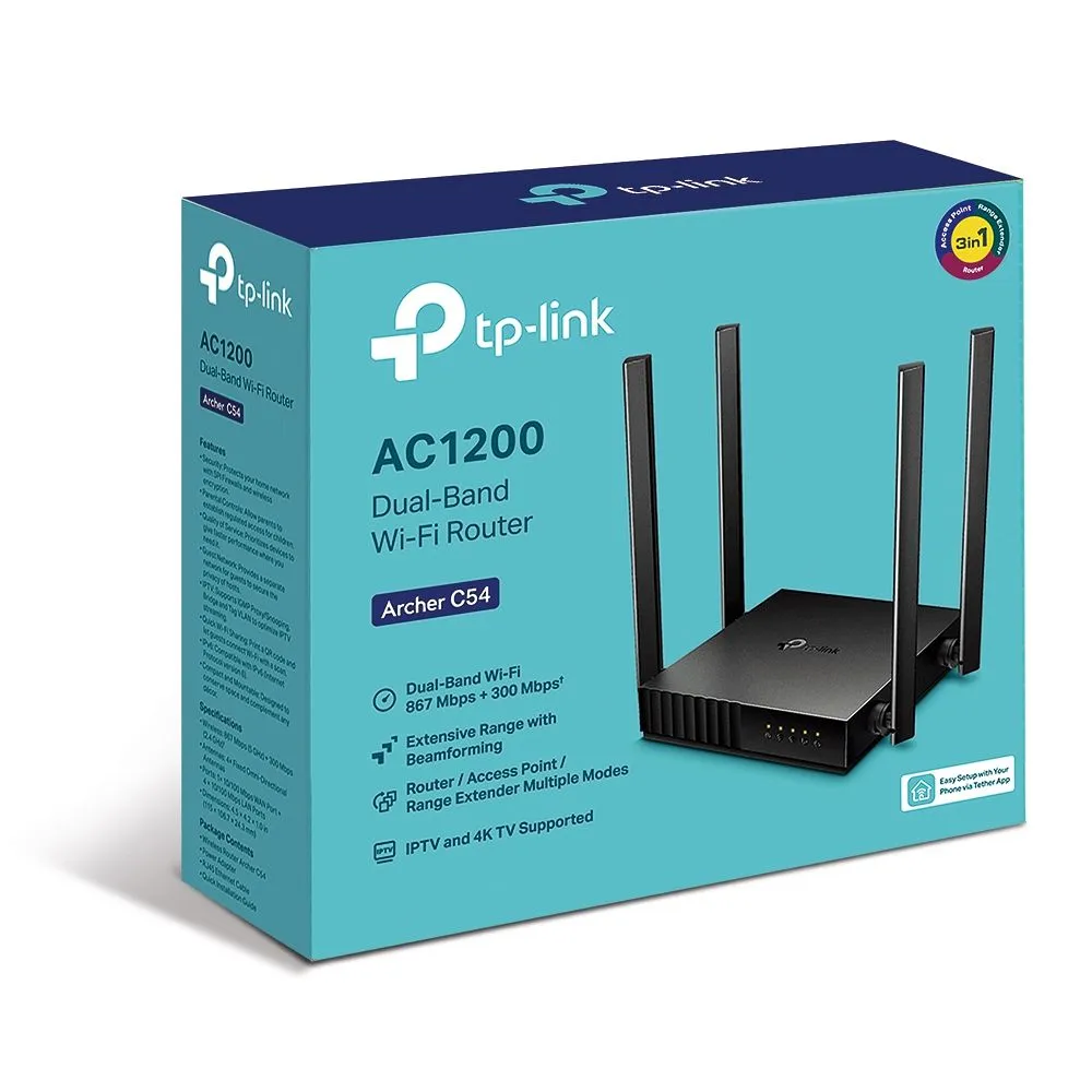 TP-LINK Dual-Band AC1200 5GHz Wi-Fi-Router TL-ARCHER C54