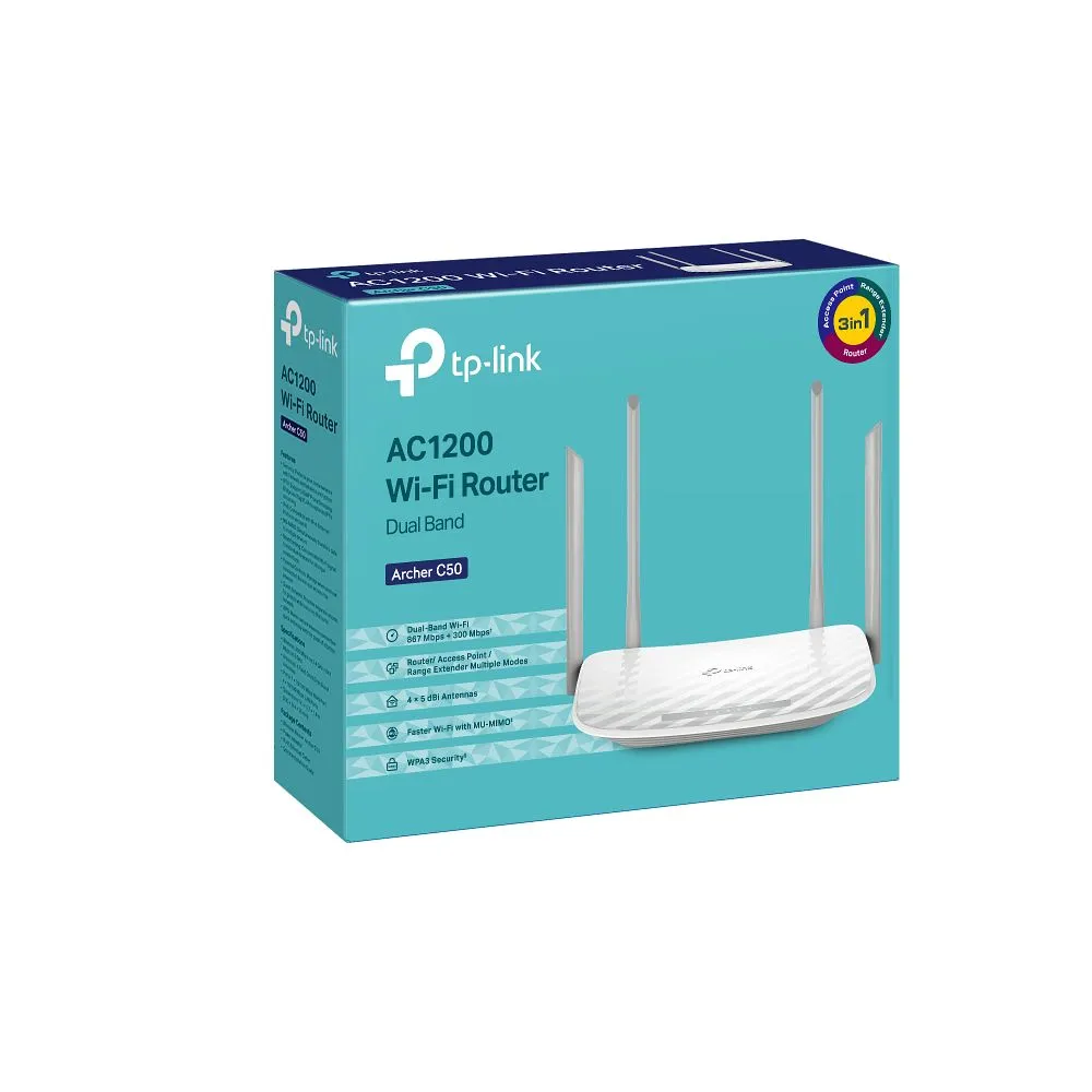 TP-LINK Dual-Band AC1200 5GHz Wi-Fi-Router TL-ARCHER C50