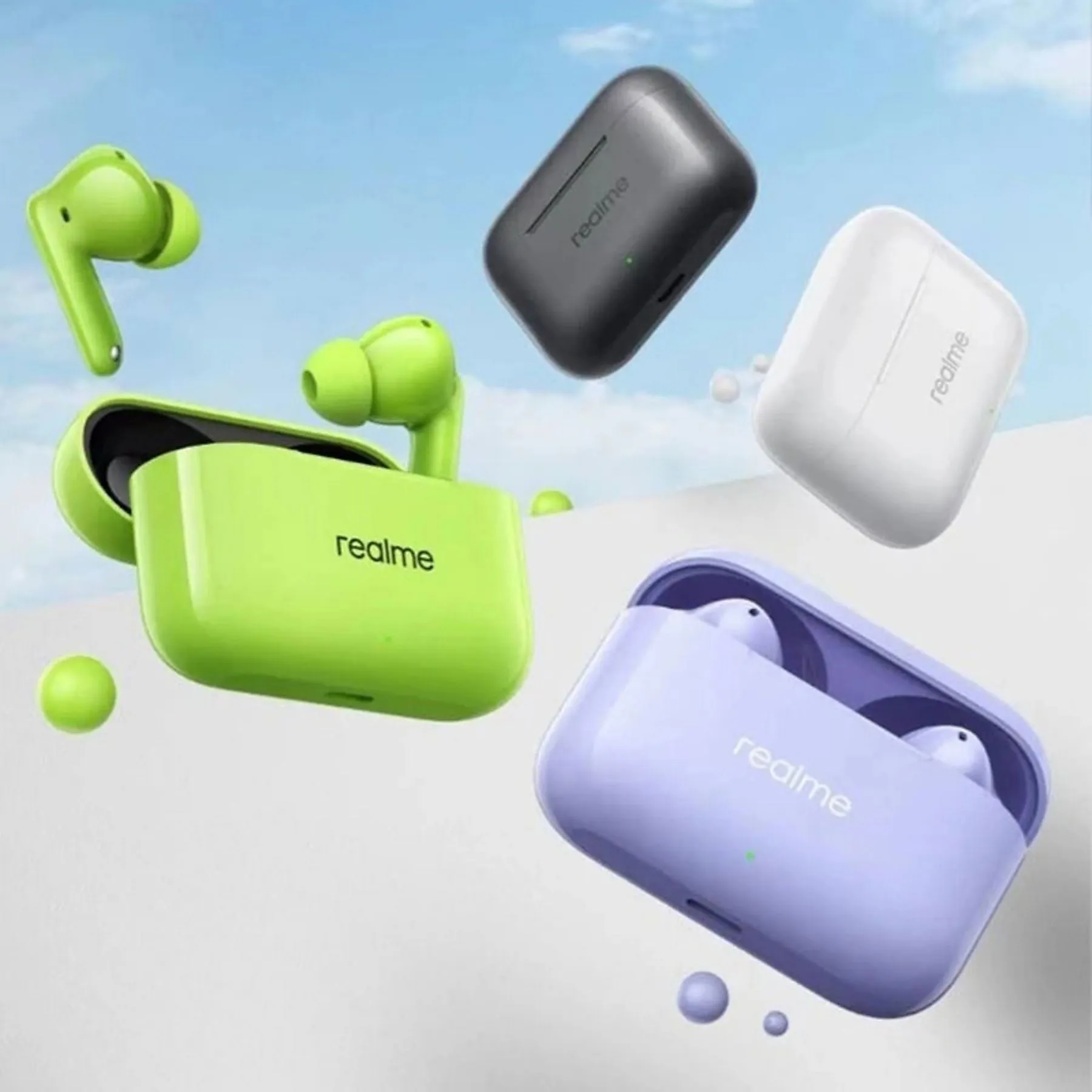 Wireless earphones Realme Buds T200 purple