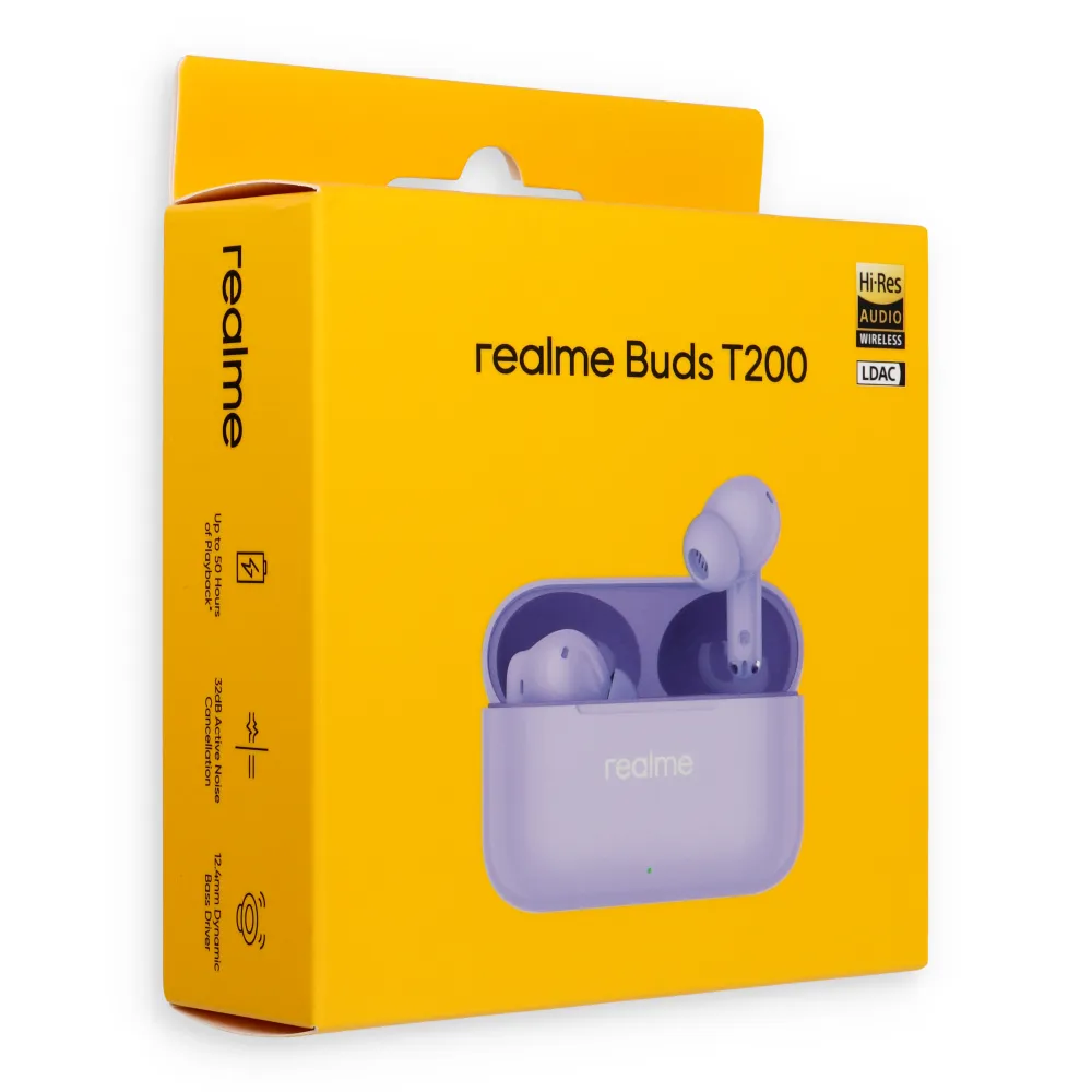 Wireless earphones Realme Buds T200 purple