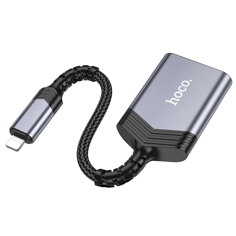 HOCO 2-in-1 Speicherkartenleser Lightning UA25 grau