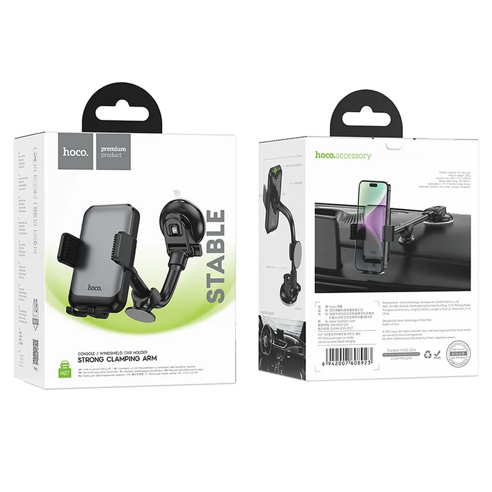 Car phone holder Hoco windshield / dashboard H27 black