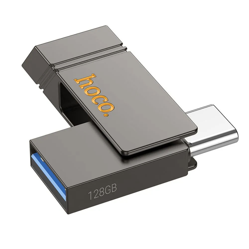 Pendrive 128GB USB 3.2 (USB A + USB C) Hoco UD14 gray