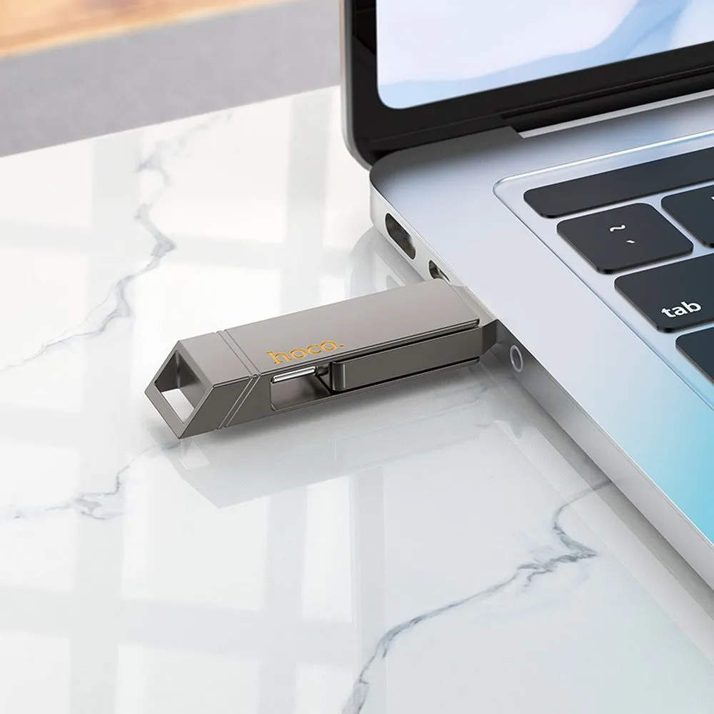 Pendrive 64GB USB 3.2 (USB A + USB C) Hoco UD15 gray