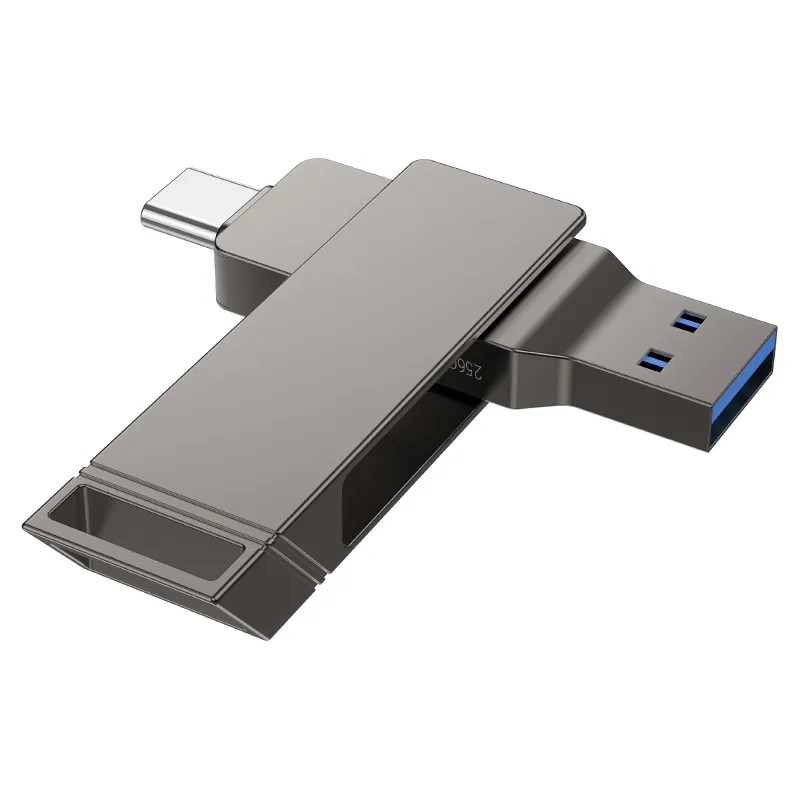 Pendrive 128GB USB 3.2 (USB A + USB C) Hoco UD15 gray