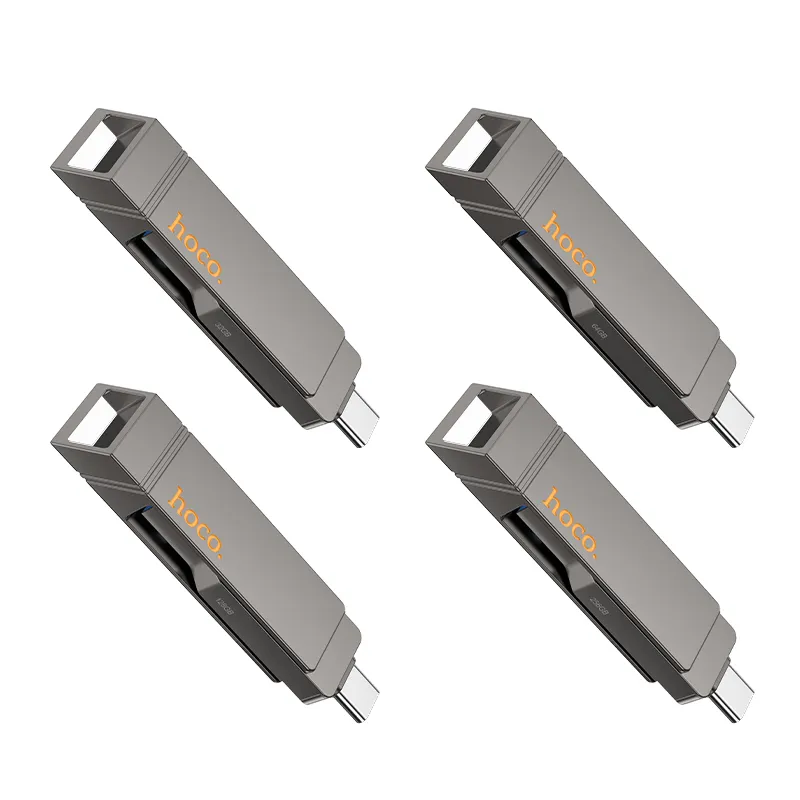 Pendrive 128GB USB 3.2 (USB A + USB C) Hoco UD15 gray