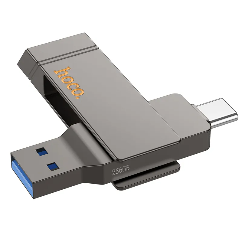 Pendrive 256GB USB 3.2 (USB A + USB C) Hoco UD15 gray