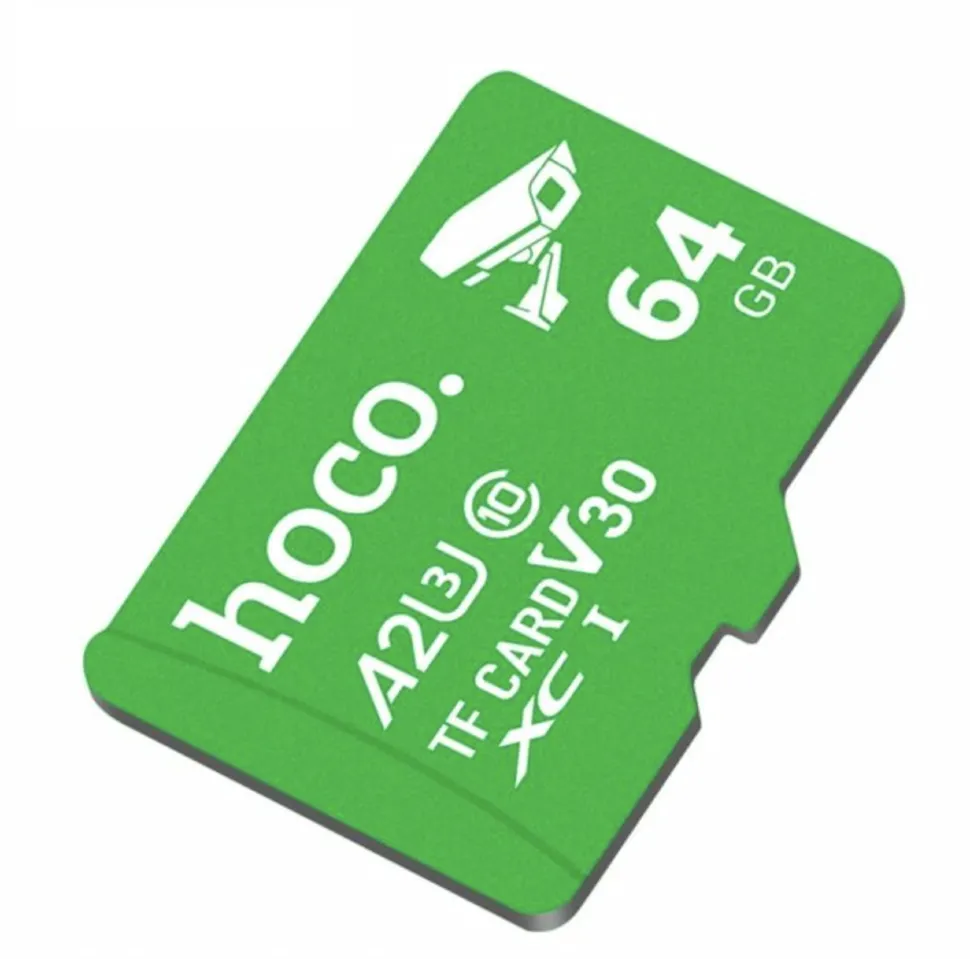 Memory card microSD 64GB class 10 UH-1 U3 V30 A2 Hoco green