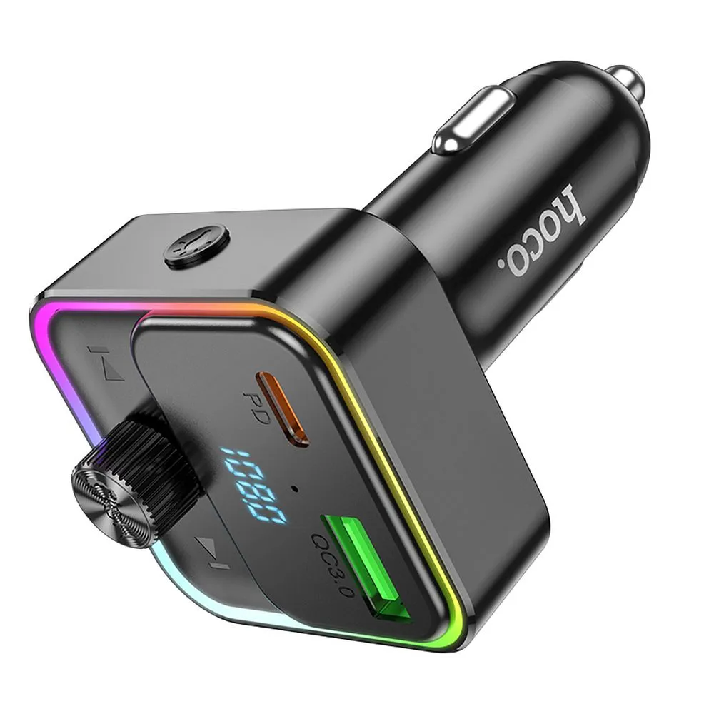 Car charger Hoco QC3.0 PD 30W with transmitter FM E81 black