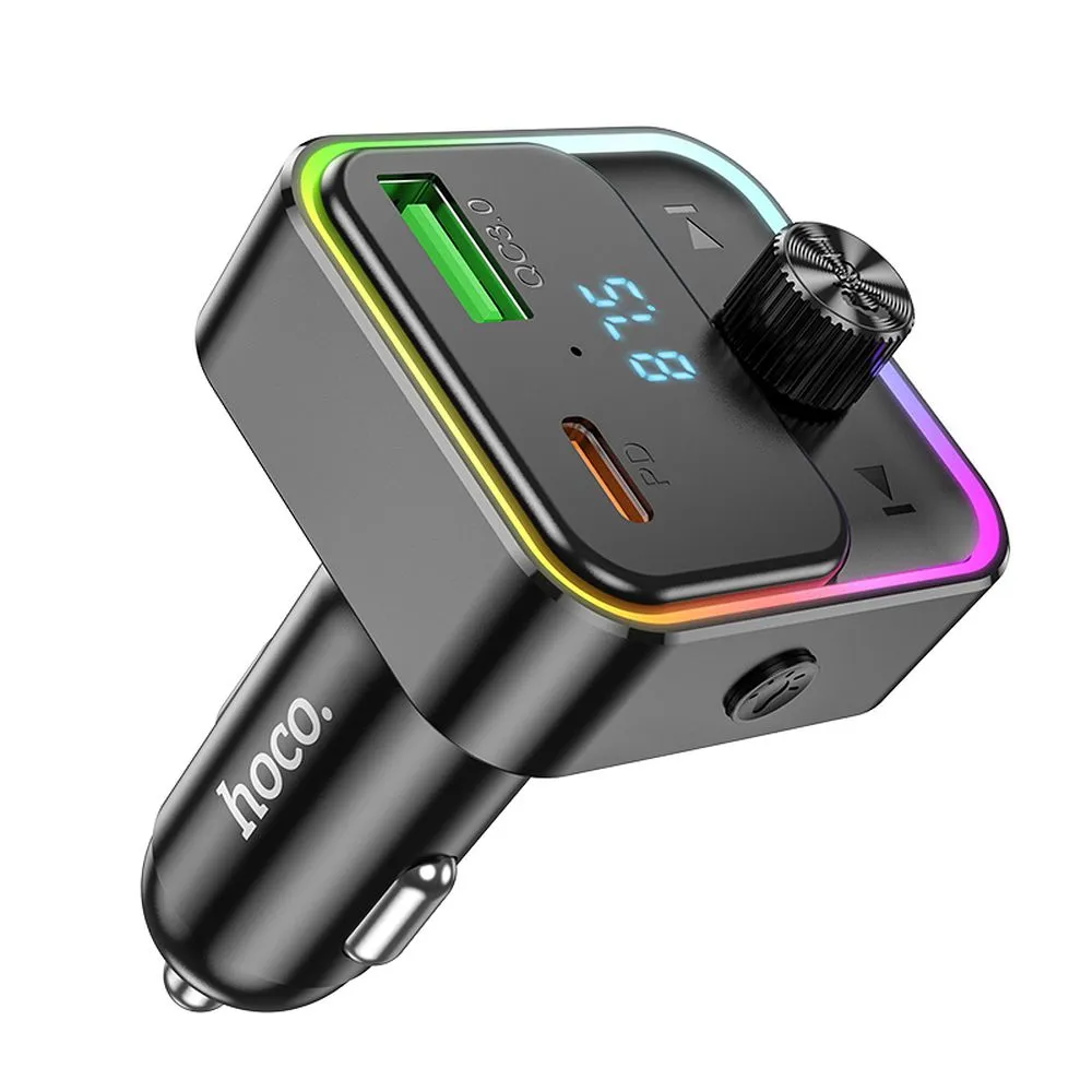 Car charger Hoco QC3.0 PD 30W with transmitter FM E81 black