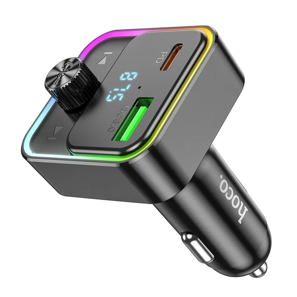 Car charger Hoco QC3.0 PD 30W with transmitter FM E81 black