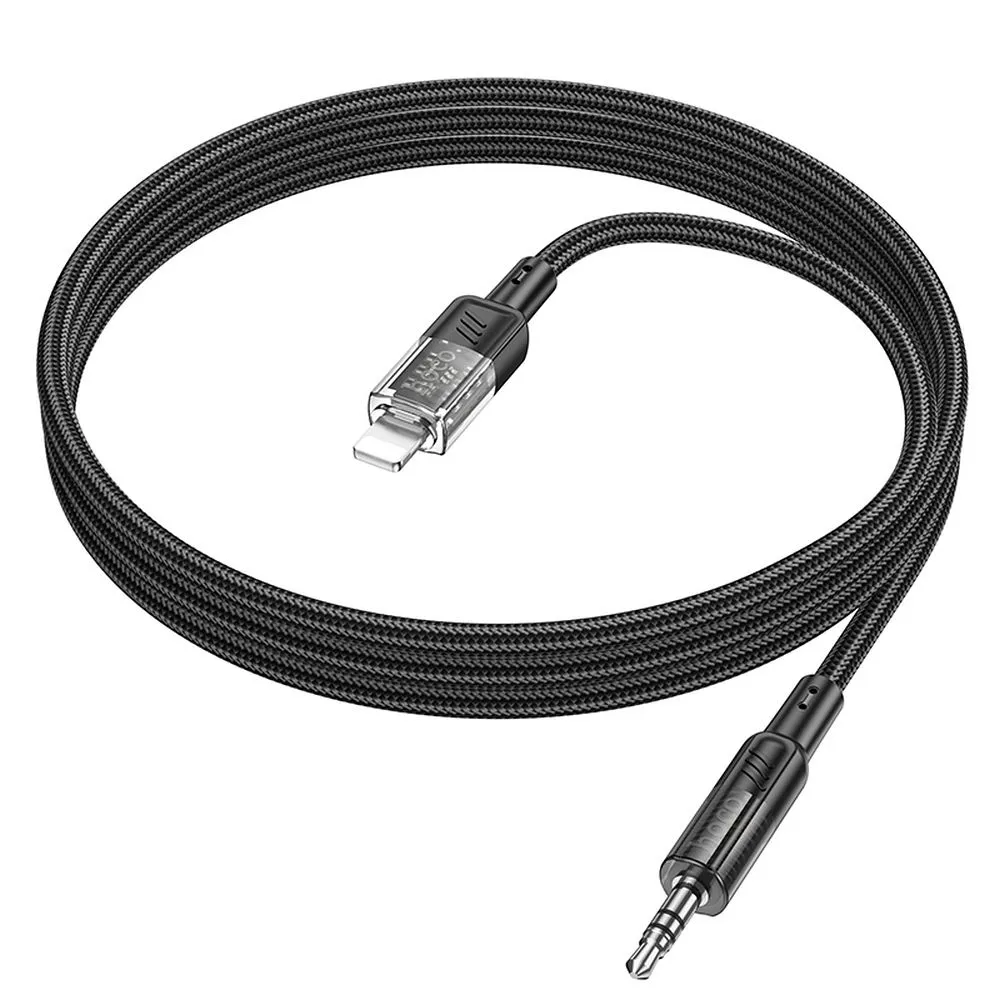Cable AUX Jack 3,5 mm to Lightning Hoco 1,2 m UPA27 black