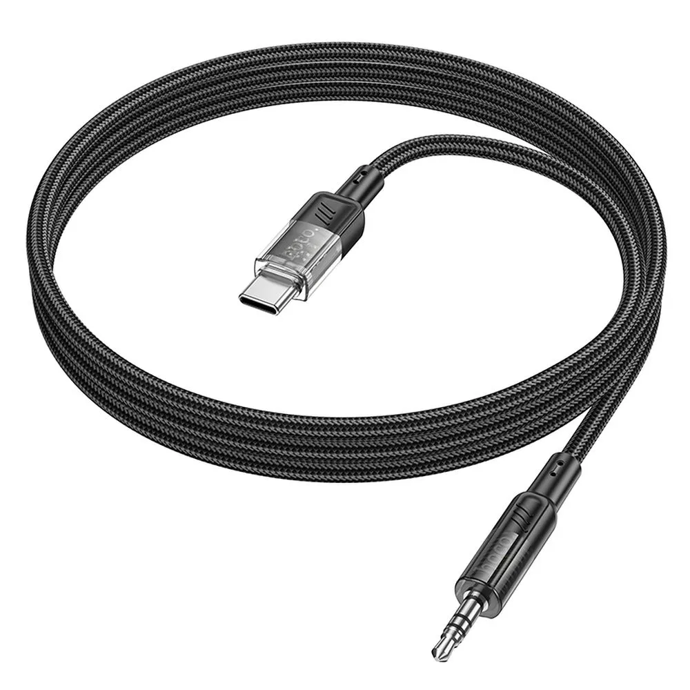 Cable AUX Jack 3,5 mm to USB C Hoco 1,2 m UPA27 black