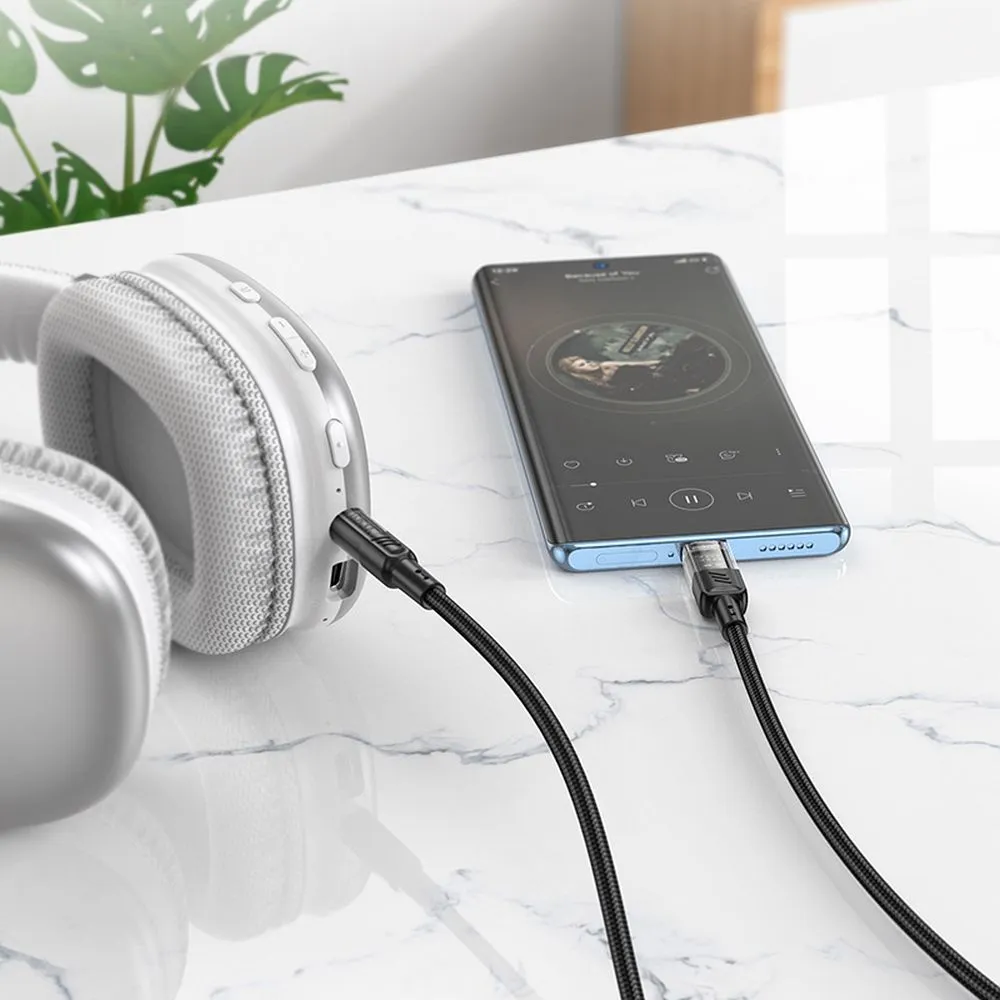 Cable AUX Jack 3,5 mm to USB C Hoco 1,2 m UPA27 black