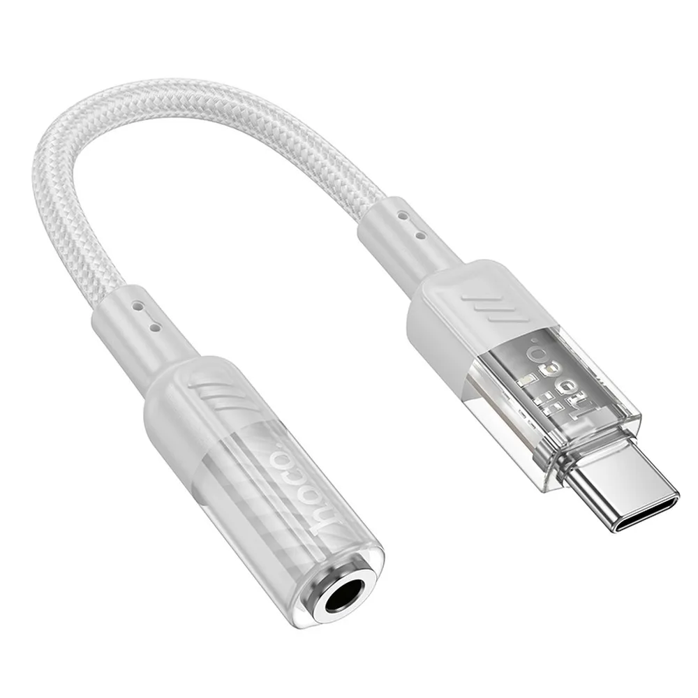 HOCO Adapter AUX Typ C auf Klinke 3,5 mm LS37 0,15 m transparent grau