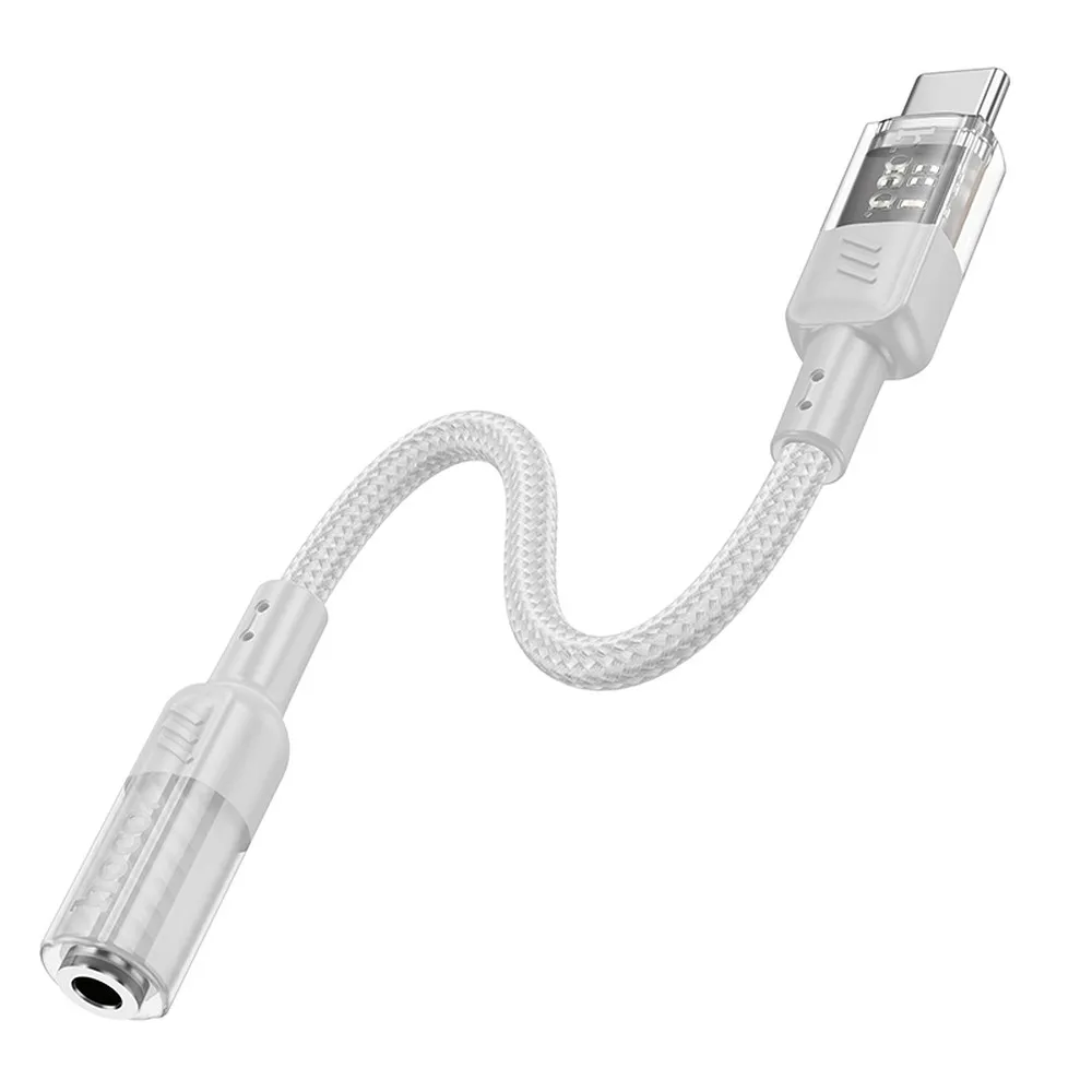 HOCO Adapter AUX Typ C auf Klinke 3,5 mm LS37 0,15 m transparent grau