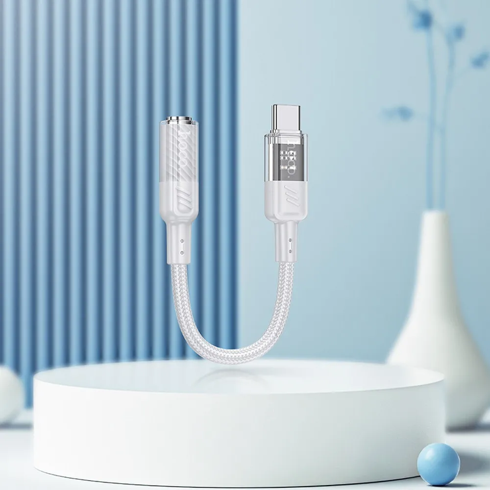 HOCO Adapter AUX Typ C auf Klinke 3,5 mm LS37 0,15 m transparent grau