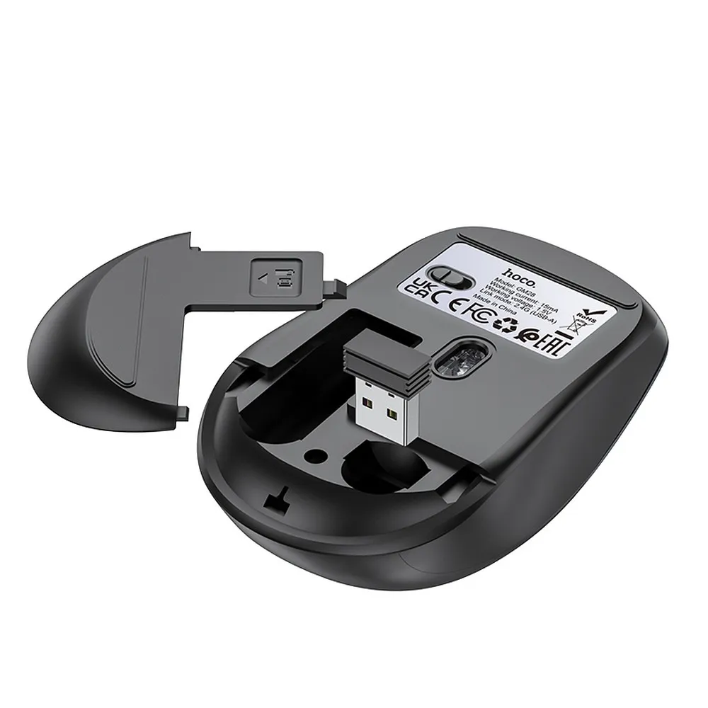 HOCO drahtlose 2.4G Computer-Maus GM28 schwarz und grau