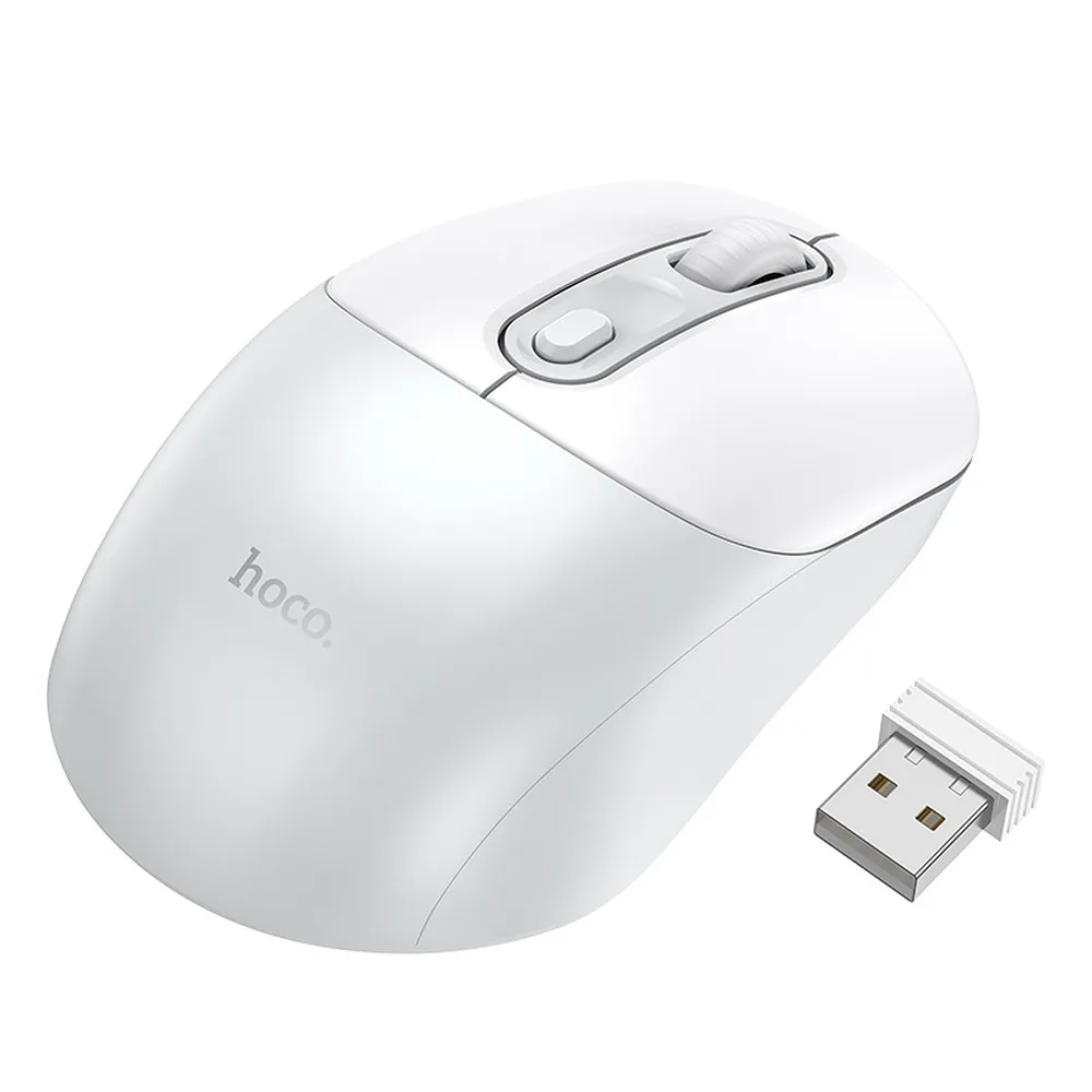 HOCO drahtlose 2.4G Computer-Maus GM28 weiß grau