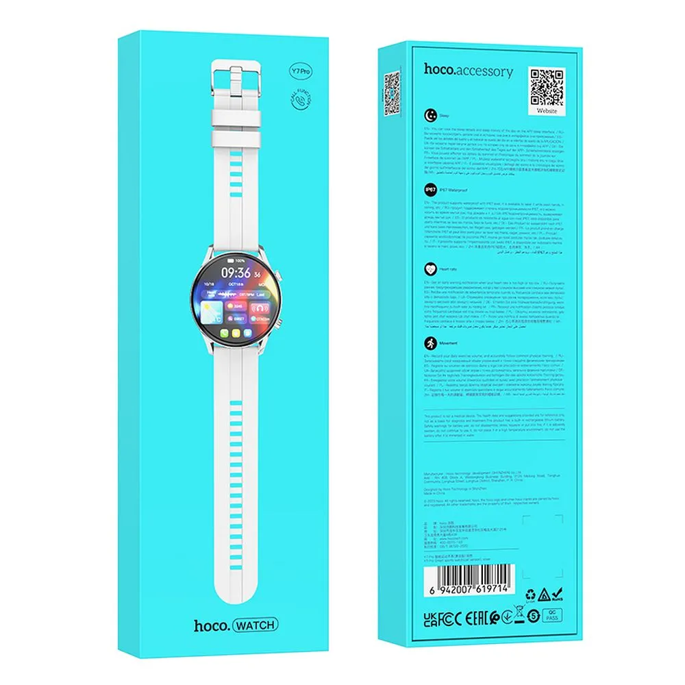 HOCO Smartwatch mit Sprechfunktion Y7 Pro silber