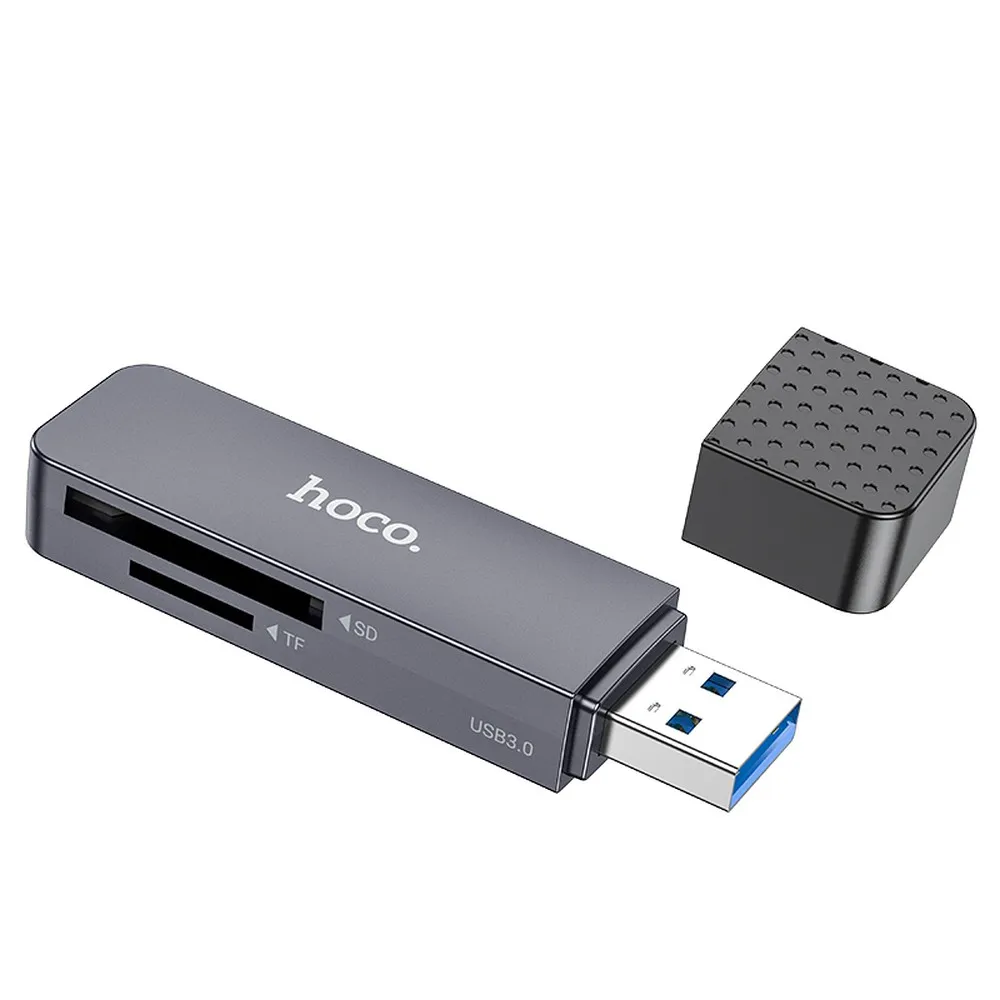 HOCO Speicherkartenleser 2in1 USB A 2.0 HB45 grau