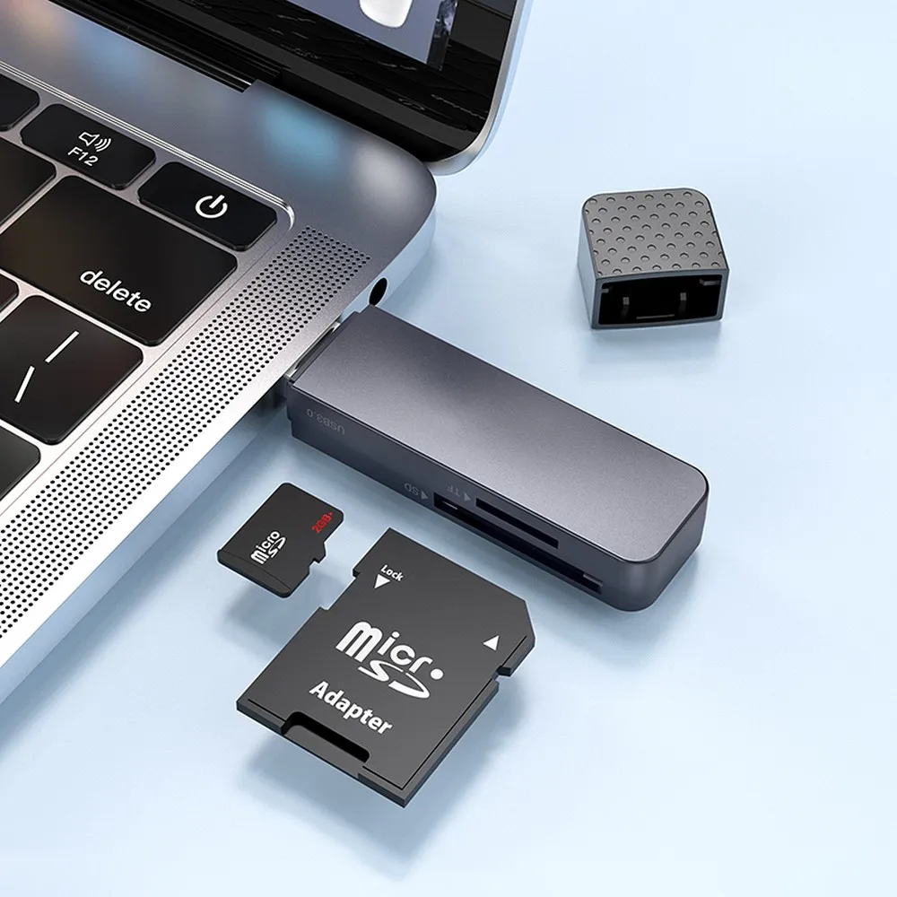 HOCO Speicherkartenleser 2in1 USB A 2.0 HB45 grau
