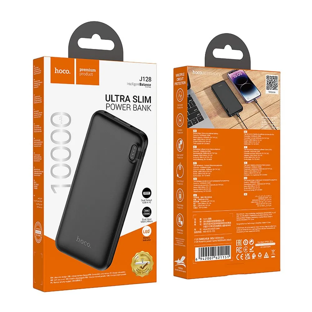HOCO powerbank 10000 mAh 2A J128 black