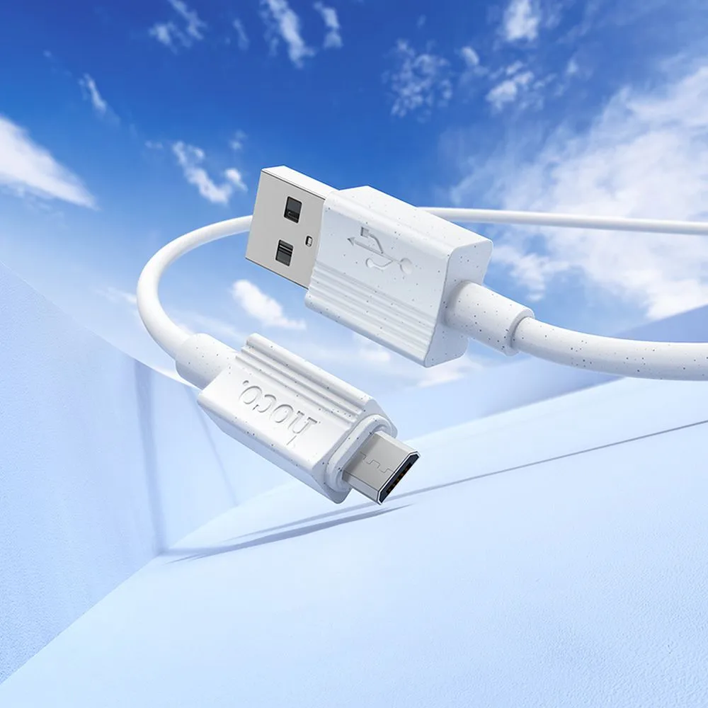 Cable USB A to Micro USB Hoco 2,4A 1 m X107 white