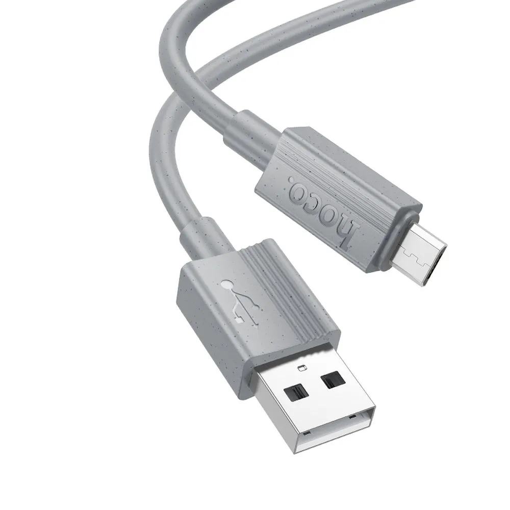 Cable USB A to Micro USB Hoco 2,4A 1 m X107 gray