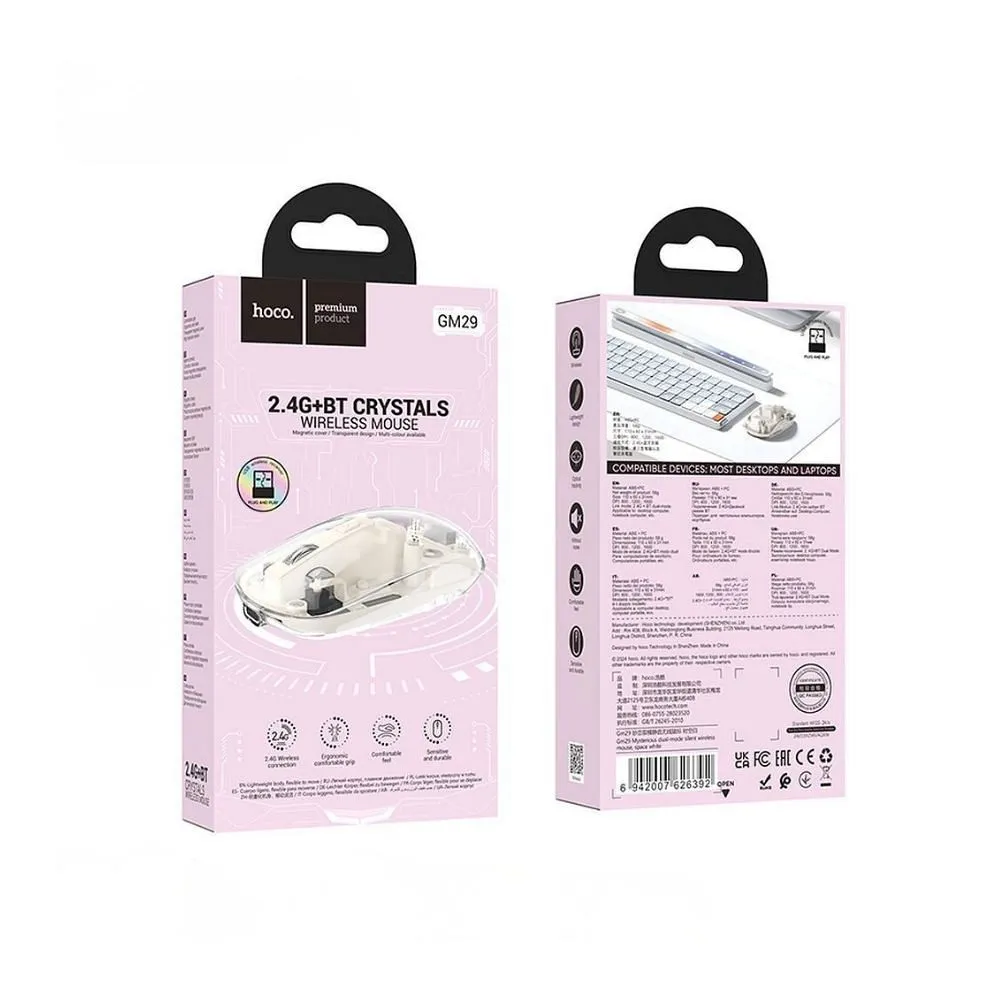 HOCO drahtlose 2.4G 1600 dpi Computer-Maus GM29 weiß