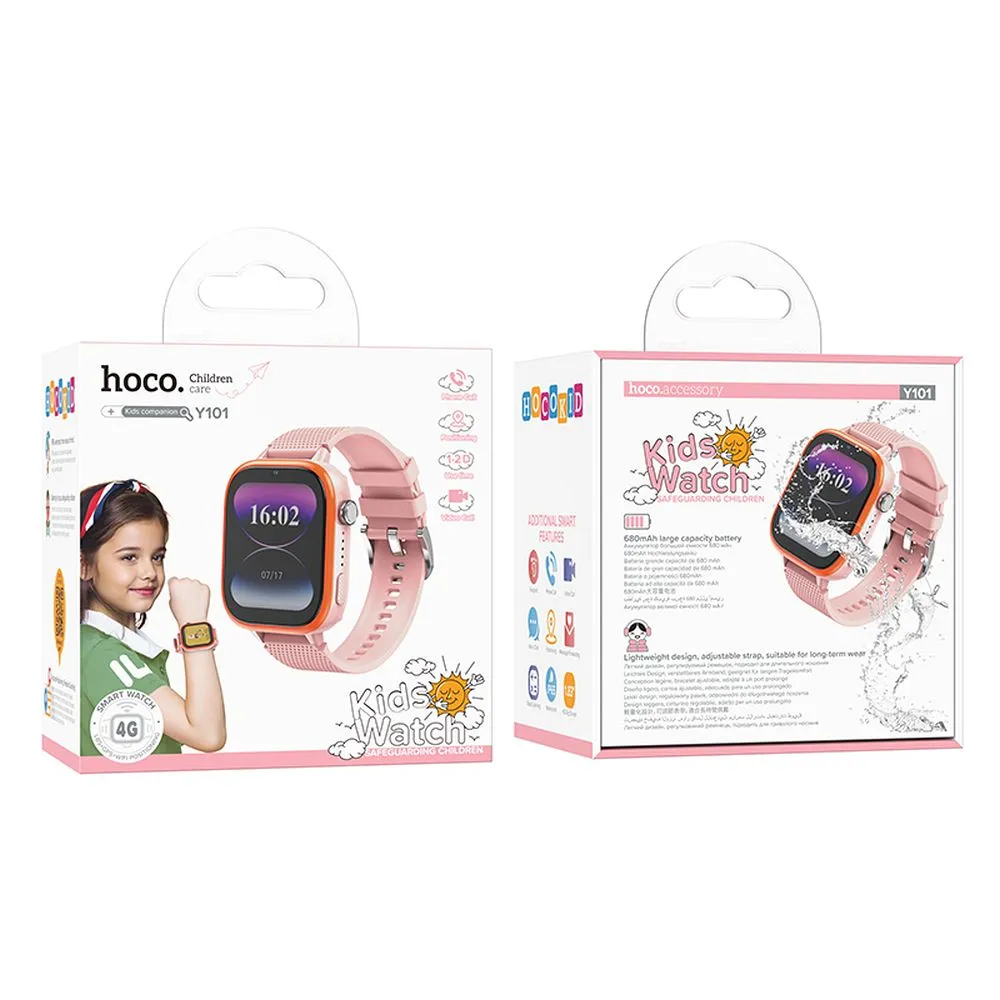 HOCO Smartwatch passend für Kinder mit 4G-Gesprächsfunktion Y101 rosa