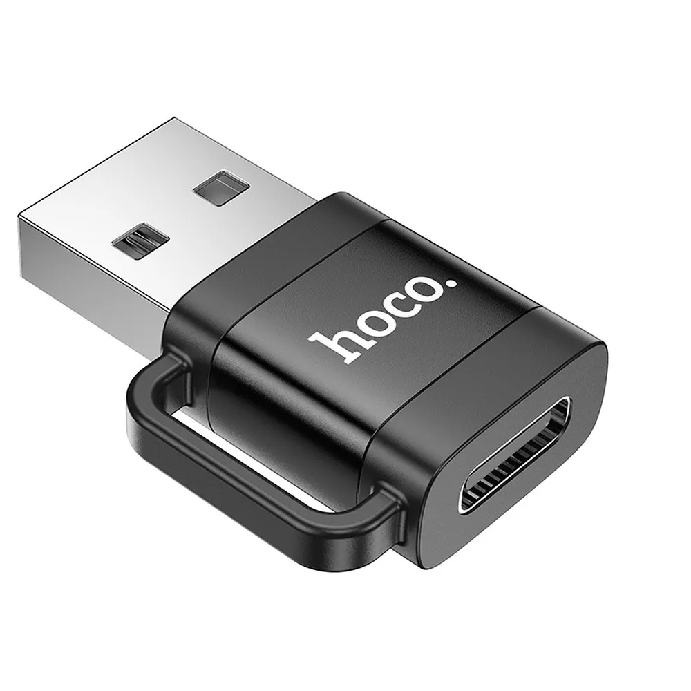 HOCO OTG USB A (Stecker) auf Typ C (Buchse) 3A Adapter UA31D schwarz