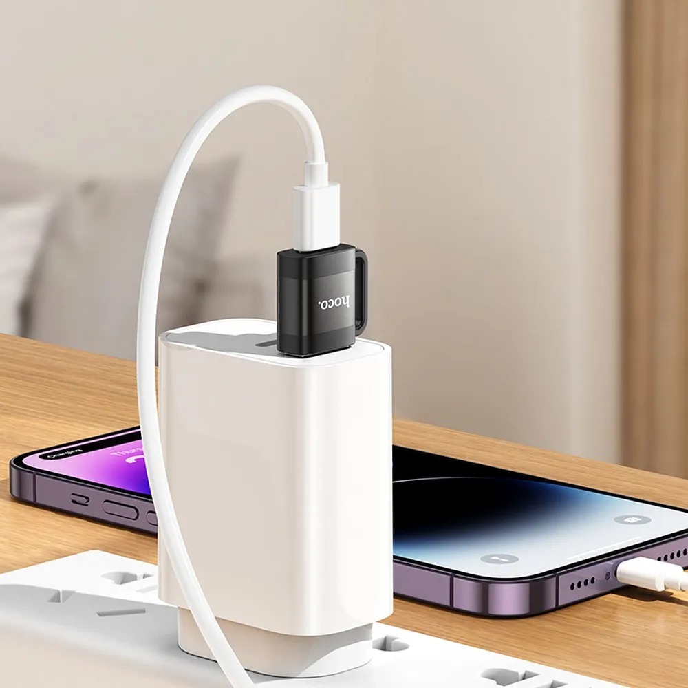 HOCO OTG USB A (Stecker) auf Typ C (Buchse) 3A Adapter UA31D schwarz