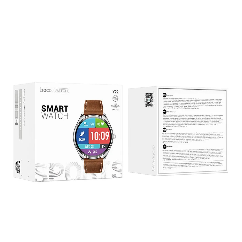 HOCO Smartwatch mit Sprechfunktion AMOLED Y22 silber