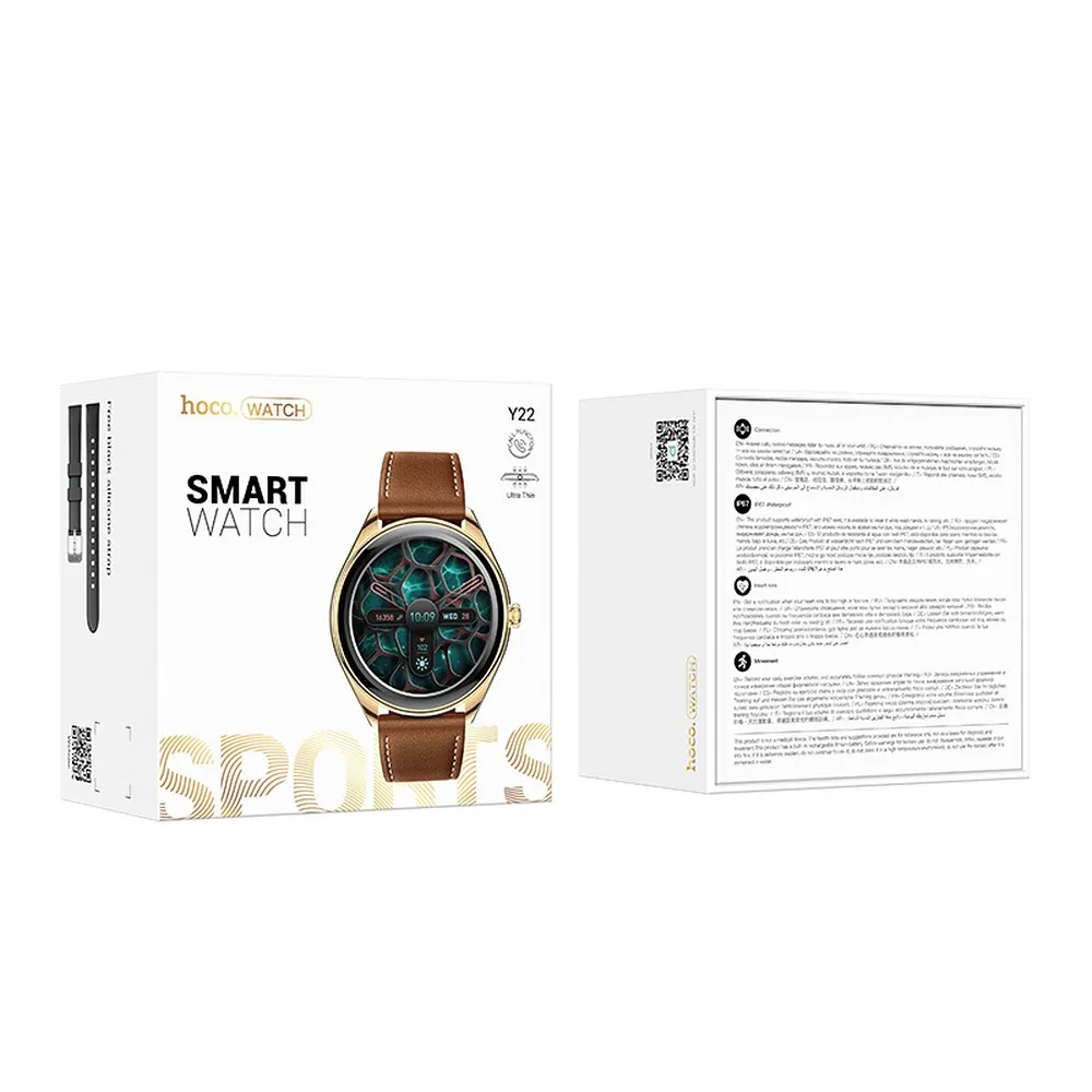 HOCO Smartwatch mit Sprechfunktion AMOLED Y22 champagner gold