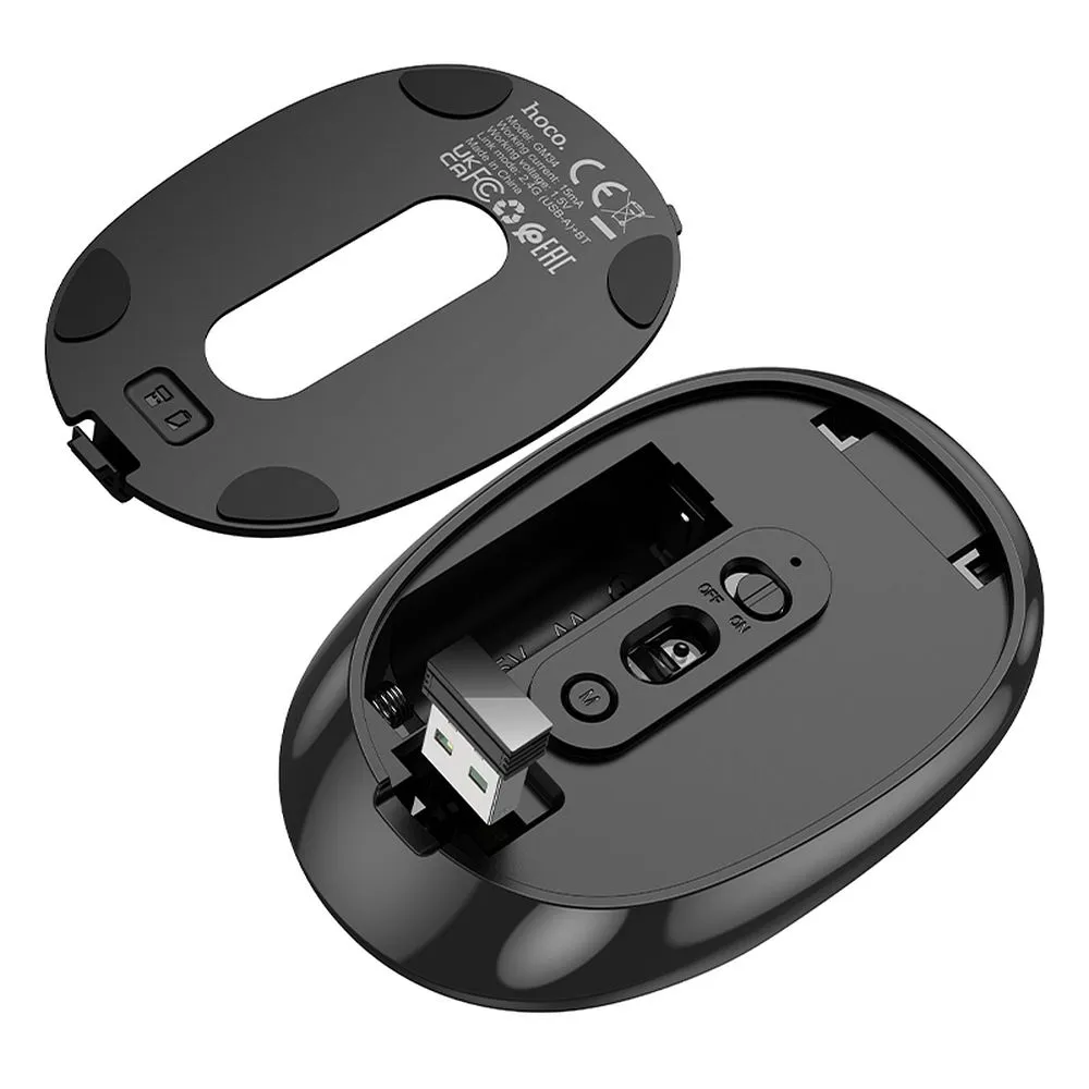 HOCO drahtlose 2.4G 1600 dpi Computer Maus GM34 grau schwarz