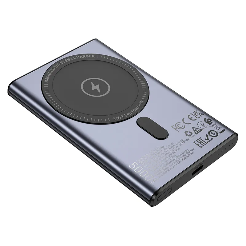 Powerbank kompatibel mit MagSafe Hoco 5000 mAh QC PD 20W Q32 metal gray