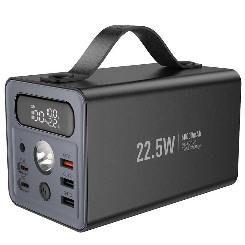 Powerbank Hoco 60000 mAh QC PD 3A 22,5W DC12V with built-in light J138 black