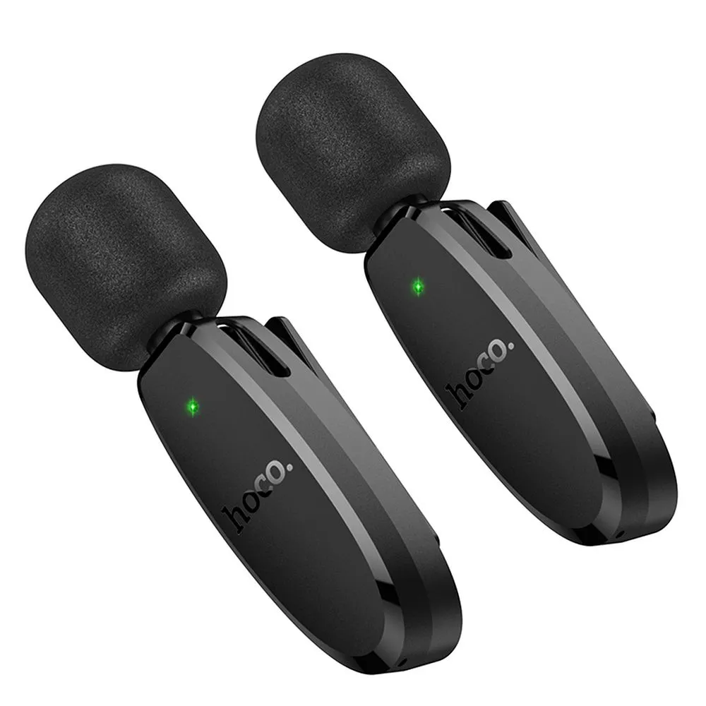 Wireless lavalier microphone Lightning / USB C Hoco 2 pcs L15 black