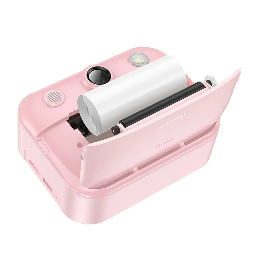 Digital kids camera with printer and selfie function Hoco 2,4" DV204 pink
