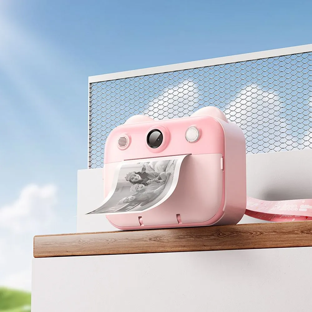 Digital kids camera with printer and selfie function Hoco 2,4" DV204 pink