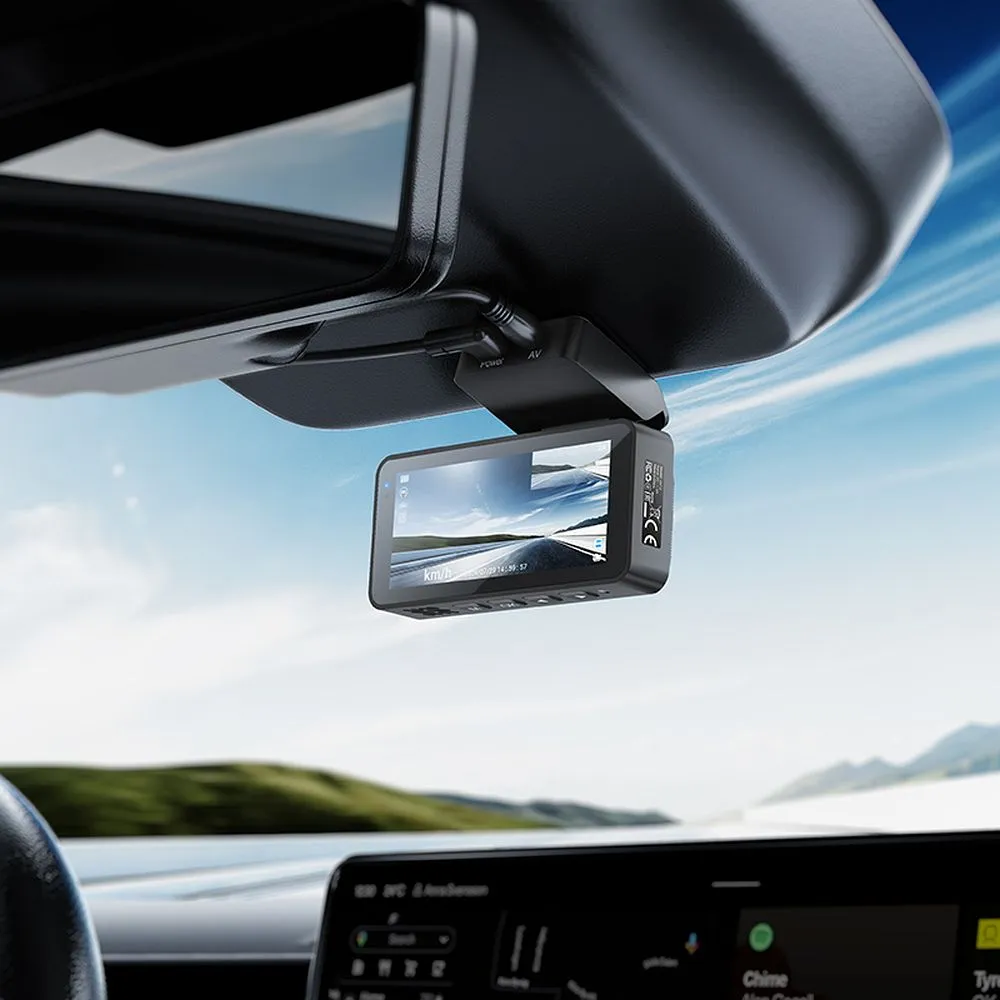 Dash cam passend für car Hoco with screen 3,69" 2K + rear camera 720P/25fps GPS DV12 silvery gray