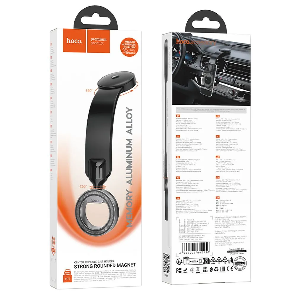 Magnetic car phone holder kompatibel mit Magsafe Hoco dashboard H71 black and gray