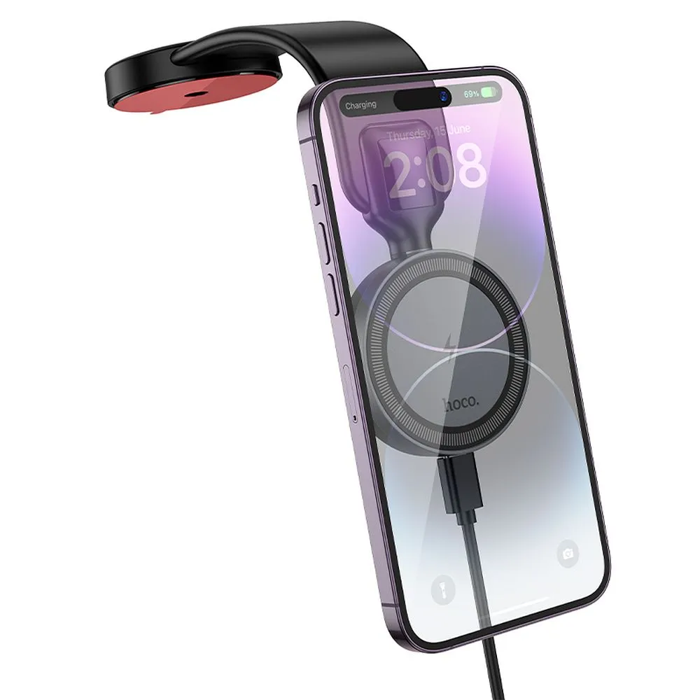 Wireless car phone holder kompatibel mit Magsafe Hoco 15W dashboard HW29 black