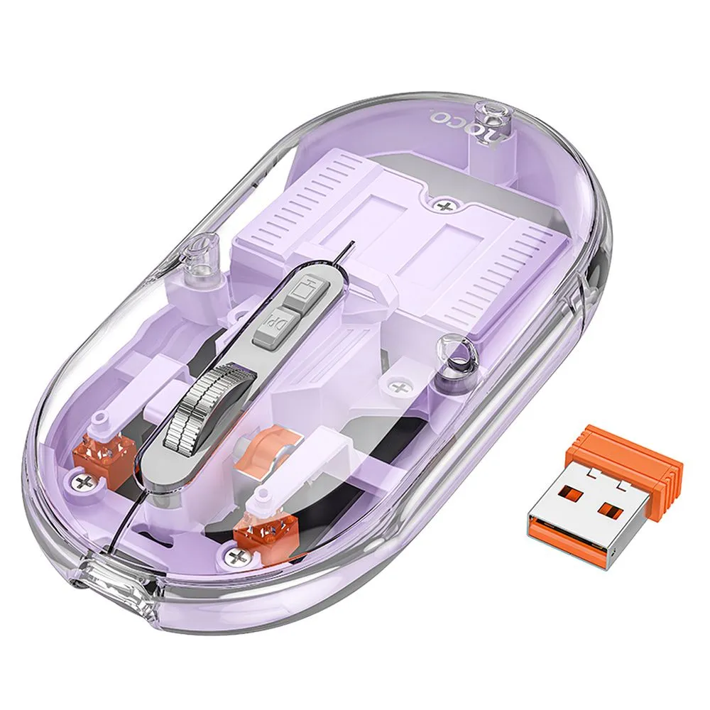 Wireless mouse Hoco 2,4G 1600 dpi dual mode bluetooth GM35 romantic purple